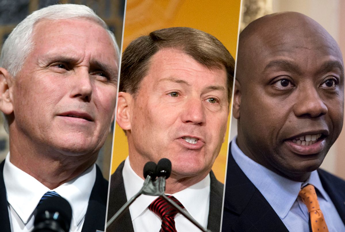 Mike Pence; Mike Rounds; Tim Scott (Getty/AP/Salon)