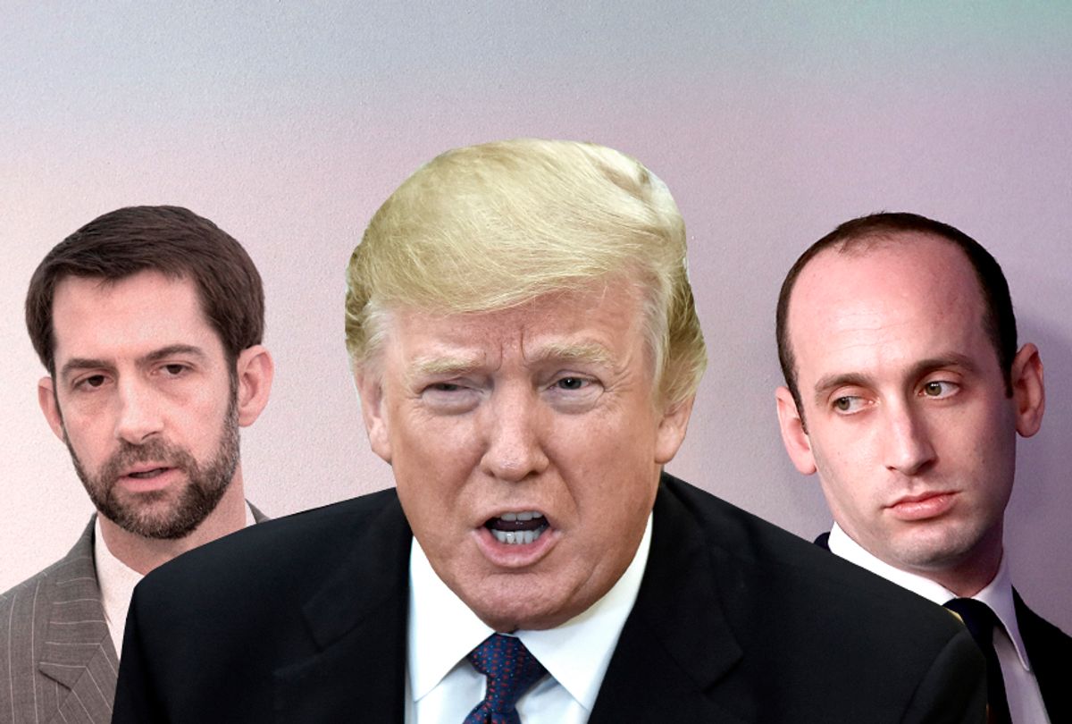 Tom Cotton; Donald Trump; Stephen Miller (Getty Images/Salon)