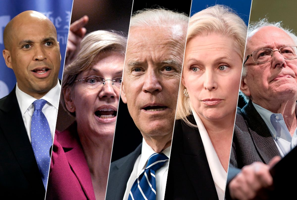 Cory Booker; Elizabeth Warren; Joe Biden; Kirsten Gillibrand; Bernie Sanders (AP/Getty/Salon)