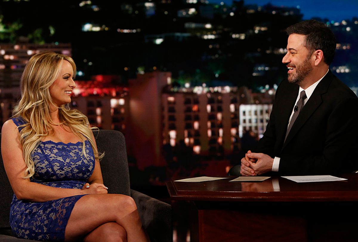 Stormy Daniels and Jimmy Kimmel on "Jimmy Kimmel Live!" (ABC/Randy Holmes)
