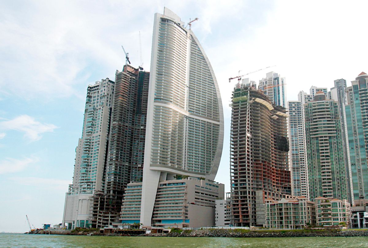 Trump Ocean Club International Hotel and Tower, third building from left, in Panama City, Panama. (AP/Arnulfo Franco)