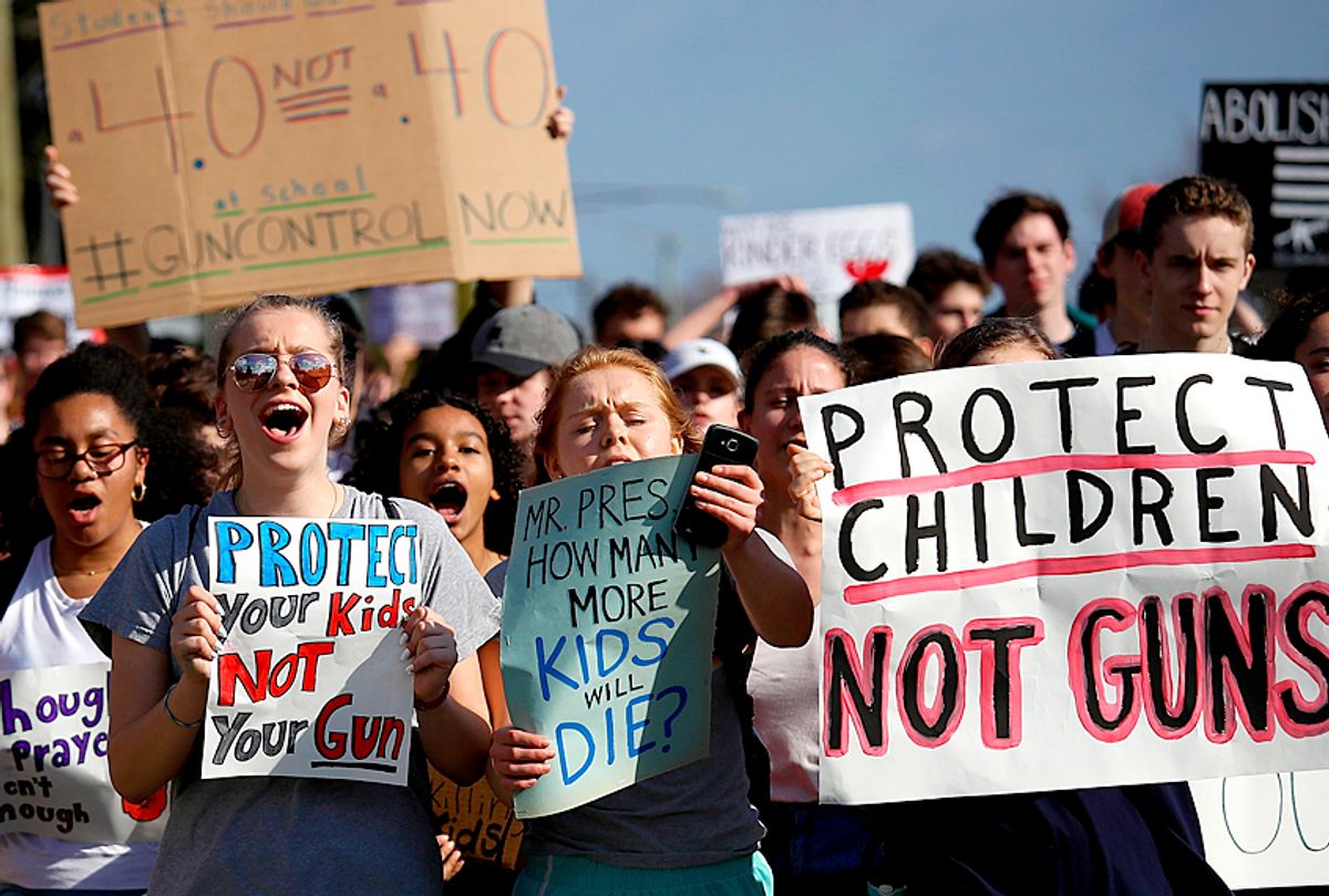 Students march in support of gun reform legislation, February 21, 2018 (Getty/Win McNamee)