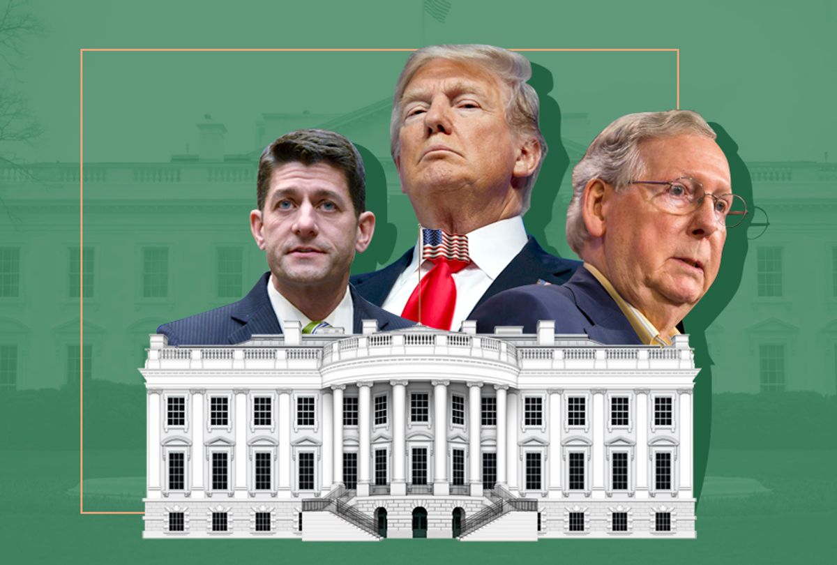 Paul Ryan; Donald Trump; Mitch McConnell (Getty/AP/Photo Montage by Salon)