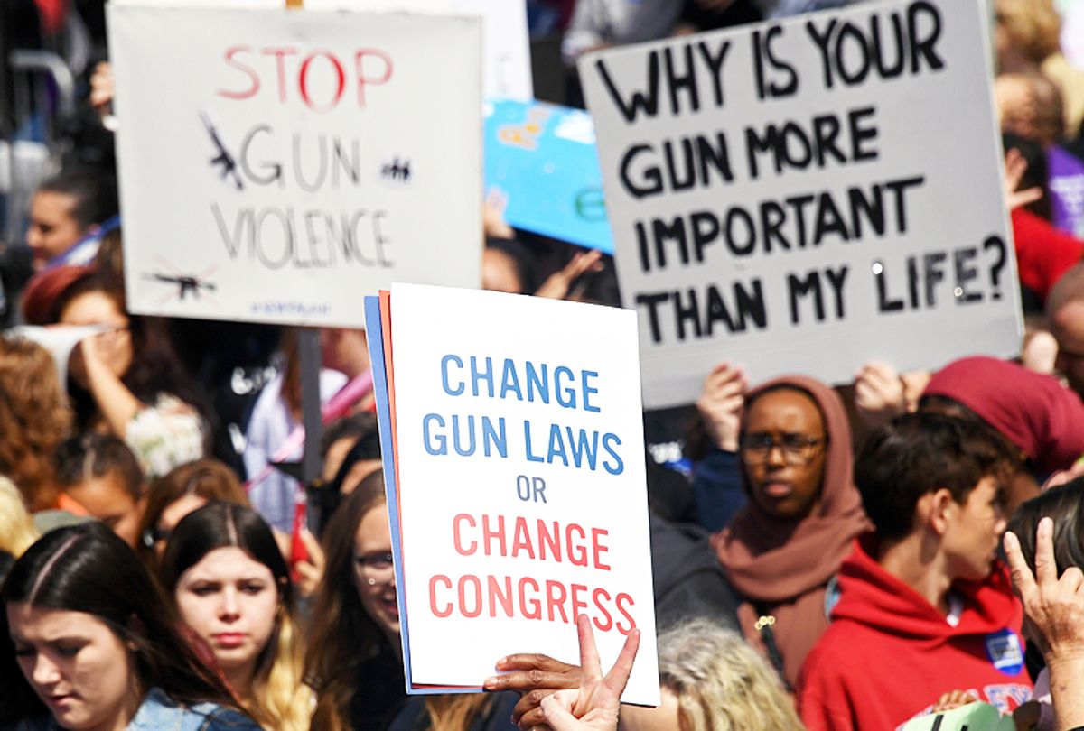 Protesters participate in the March for Our Lives rally at Las Vegas City Hall on March 24, 2018 (Getty/Ethan Miller)