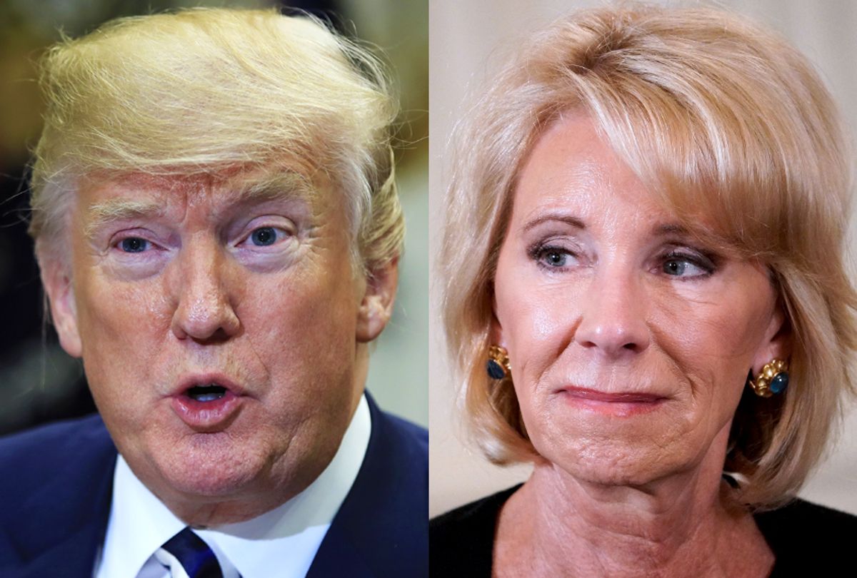 Donald Trump; Betsy DeVos (AP/Manuel Balce Ceneta/Getty/Mandel Ngan)
