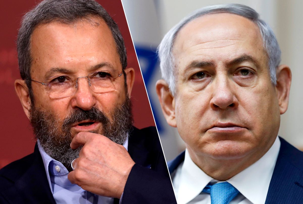 Ehud Barak; Benjamin Netanyahu (AP/Charles Krupa/Ronen Zvulun)