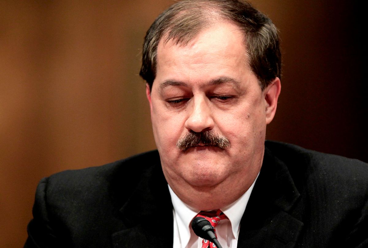 Don Blankenship pauses as he testifies during a hearing, May 20, 2010. (Getty/Alex Wong)