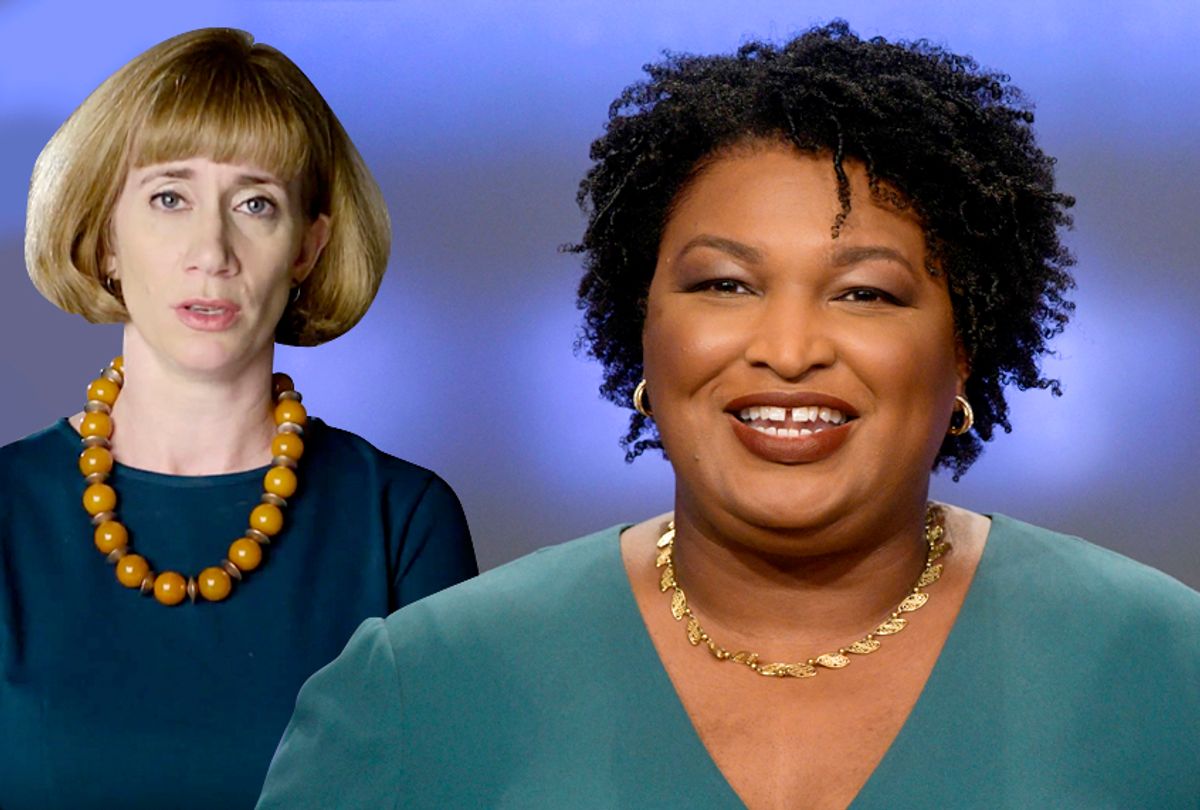 Laura Moser; Stacey Abrams (YouTube/AP/John Amis)