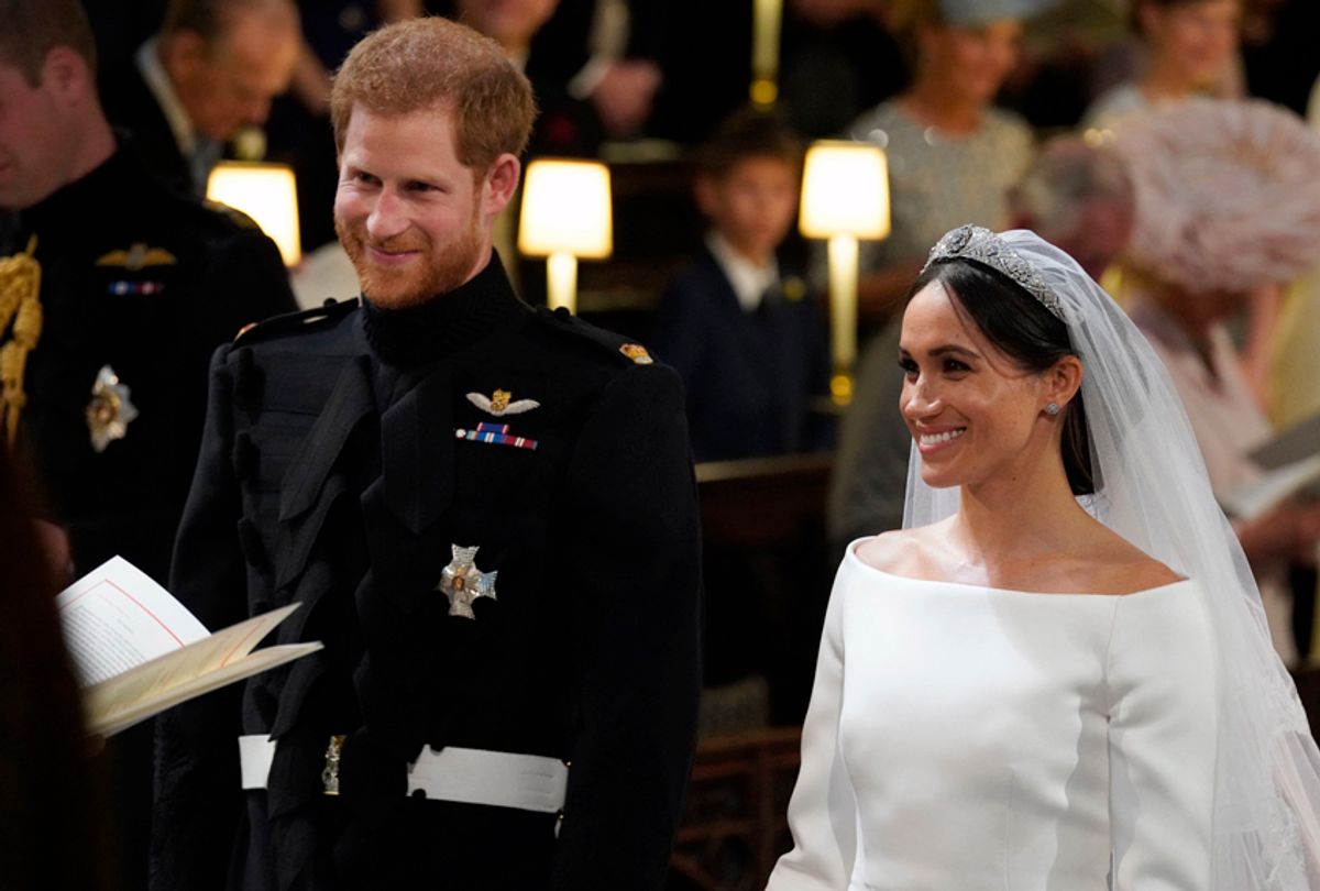 Prince Harry and Meghan Markle, during their wedding in St George's Chapel at Windsor Castle on May 19, 2018 in Windsor, England. (Getty/Jonathan Brady)