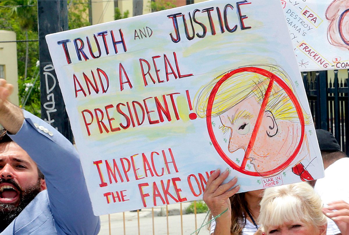 Anti President Donald Trump protesters (AP/Alan Diaz)
