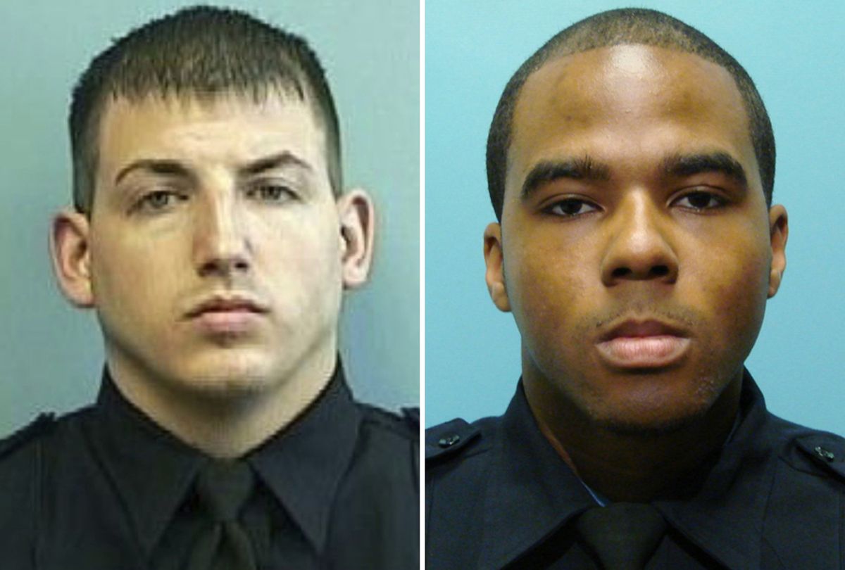 Wayne Jenkins received 25 years and Marcus Taylor received 18 years. (AP/Baltimore Police Department)