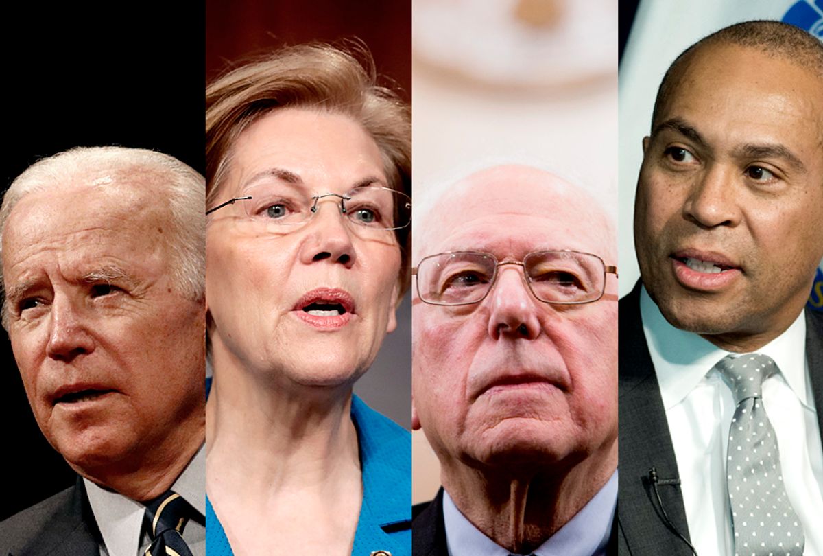 Joe Biden; Elizabeth Warren; Bernie Sanders; Deval Patrick (Getty/AP)