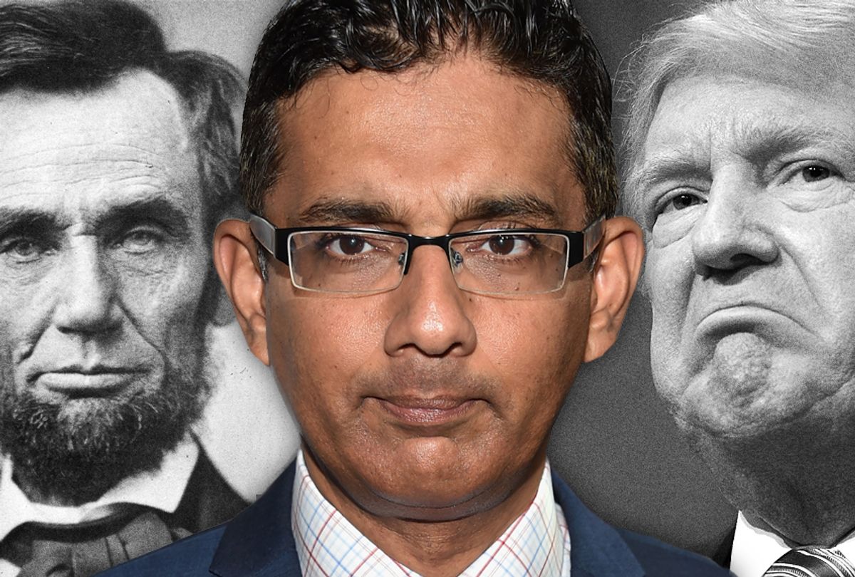 Abraham Lincoln; Dinesh D'Souza; Donald Trump (AP/Getty/Salon)