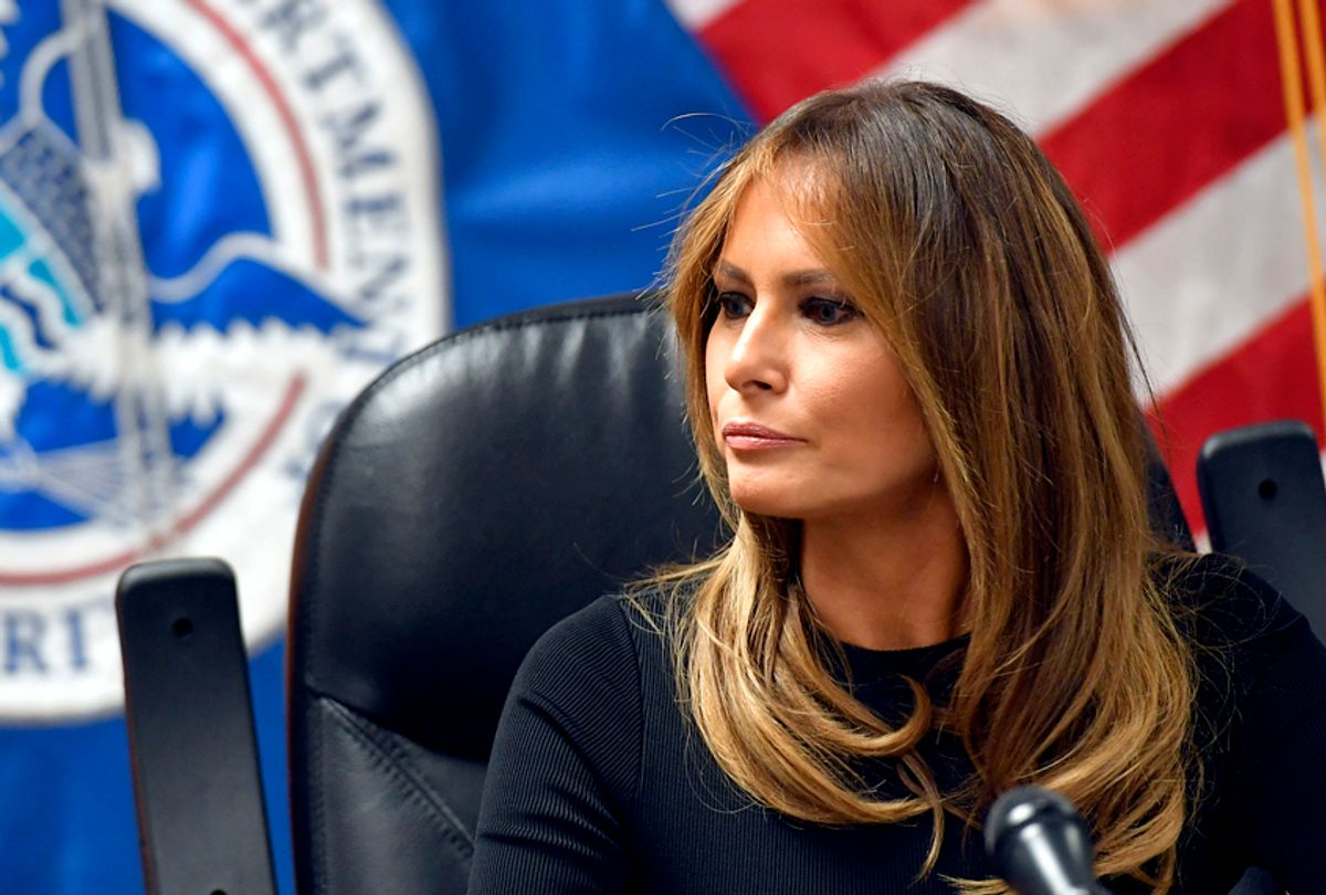 Melania Trump takes part in a round-table discussion during a visit to a US Customs and Border Protection Facility in Tucson, Arizona on June 28, 2018. (Getty/Mandel Ngan)