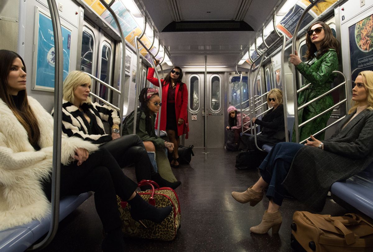Sandra Bullock, Cate Blanchett, Rihanna, Mindy Kaling, Awkwafina, Helena Bonham Carter, Anne Hathaway, and Sarah Paulson in "Ocean's 8" (Warner Bros./Barry Wetcher)