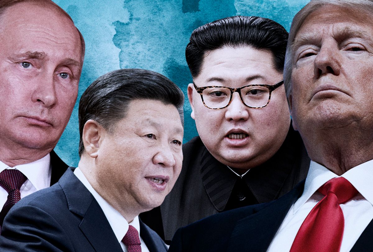 Vladimir Putin; Xi Jinping; Kim Jong-un; Donald Trump (AP/Getty/Salon)