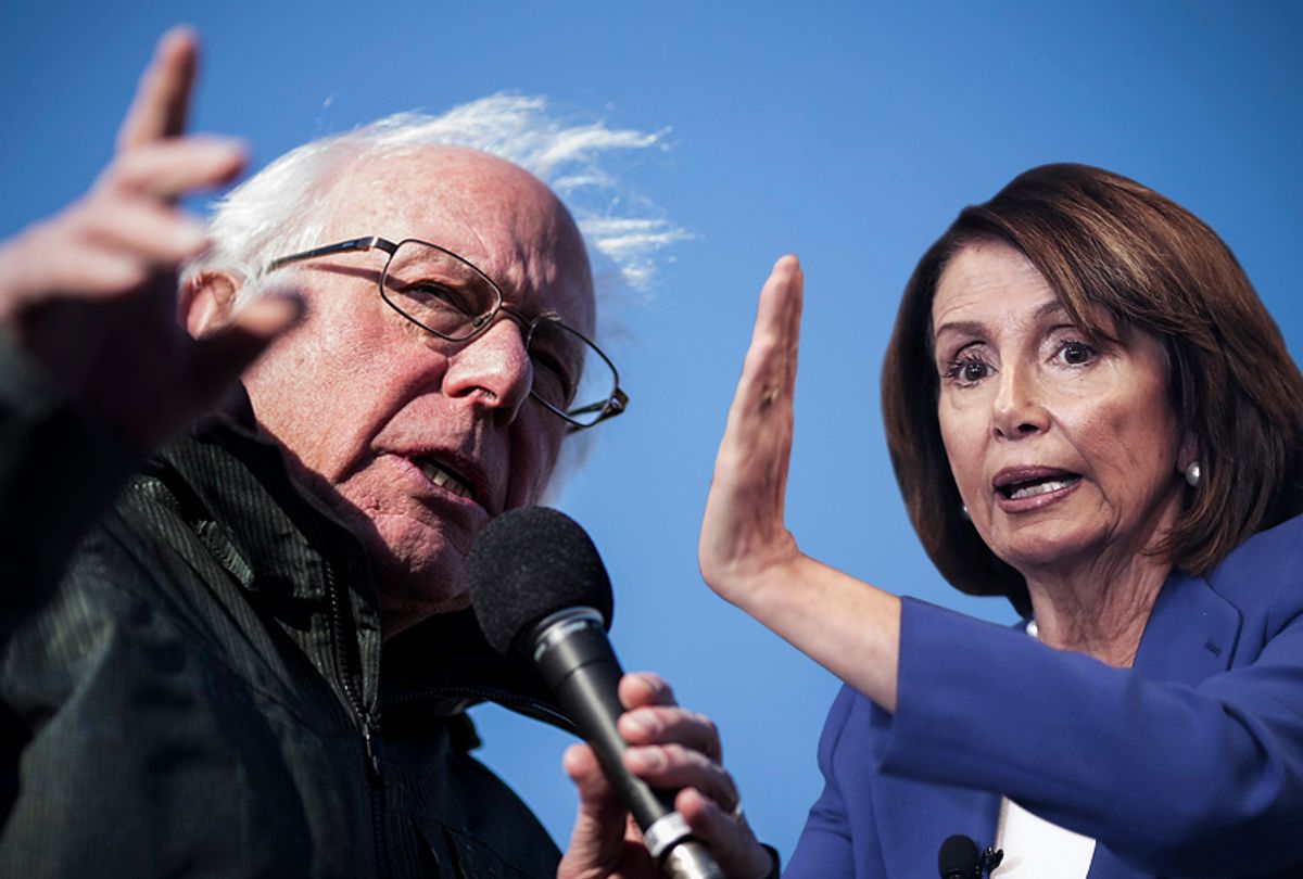 Bernie Sanders; Nancy Pelosi (Getty/Photo montage by Salon)