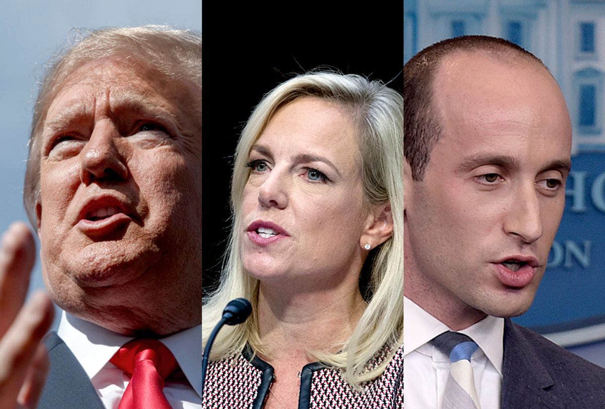 Donald Trump; Kirstjen Nielsen; Stephen Miller (AP/Evan Vucci/Jose Luis Magana/Susan Walsh)