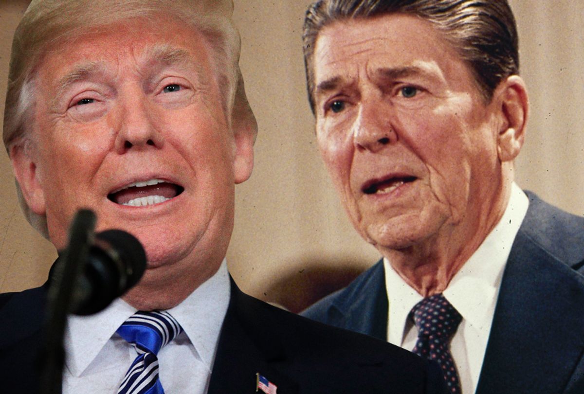 Donald Trump; Ronald Reagan (AP/Photo Montage by Salon)
