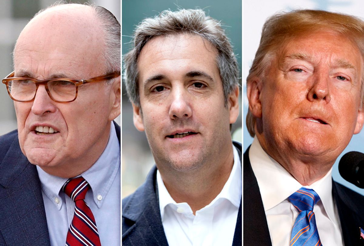 Rudy Giuliani; Michael Cohen; Donald Trump (AP Photo)