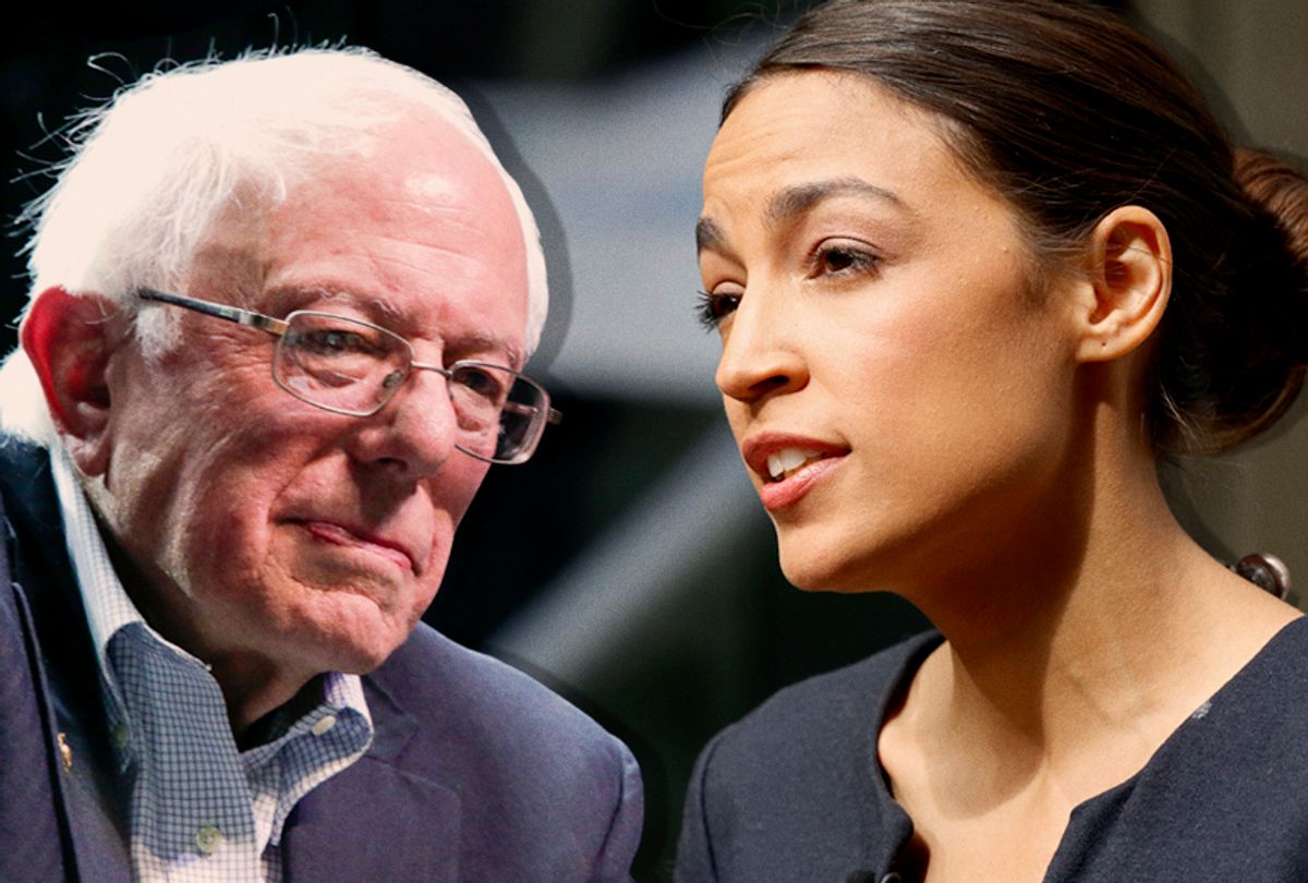Bernie Sanders; Alexandria Ocasio-Cortez (Getty/AP/Salon)
