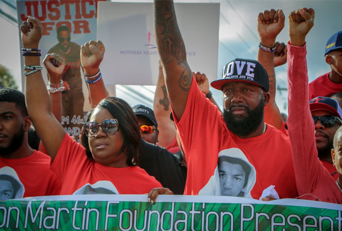 Sybrina Fulton and Tracy Martin take part in Trayvon Martin's Peace Walk in Miami Gardens, Florida, Feb. 10, 2018. (Chachi Senior/Paramount Network)