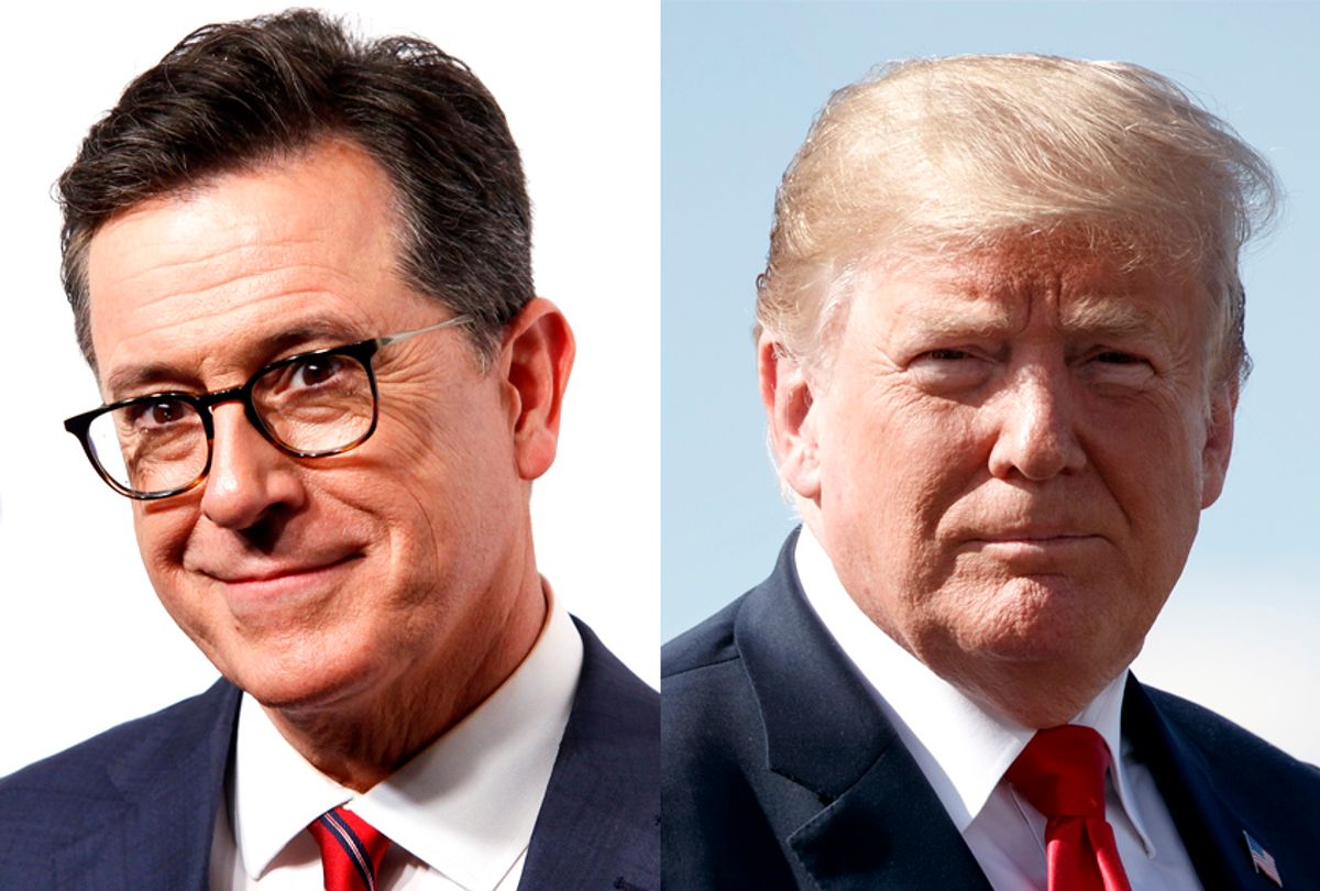 Stephen Colbert; Donald Trump (AP/Andy Kropa/Carolyn Kaster)