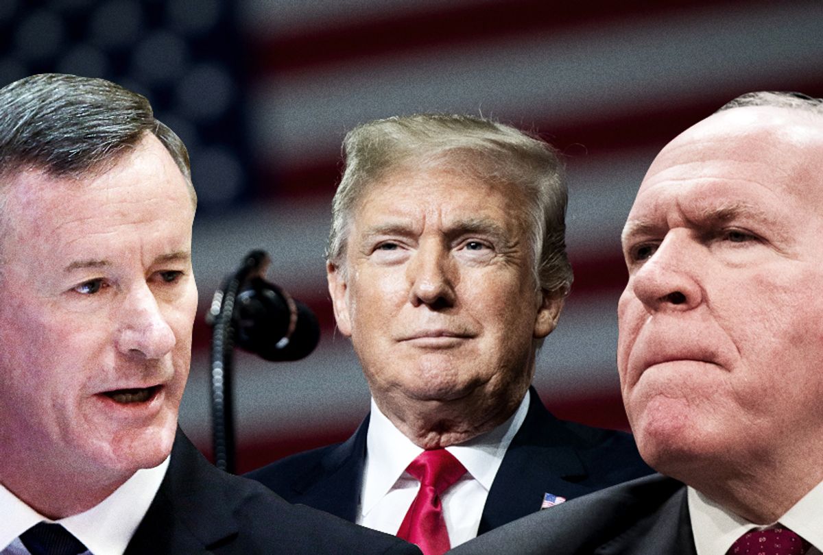 Navy Adm. William McRaven; Donald Trump; John Brennan (AP/Getty/Salon)