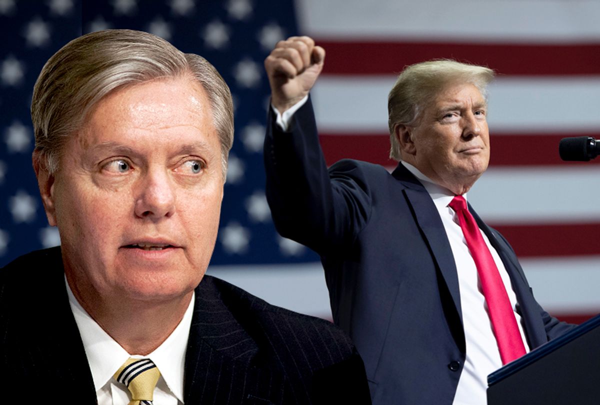 Lindsey Graham; Donald Trump (AP/Getty/Photo montage by Salon)