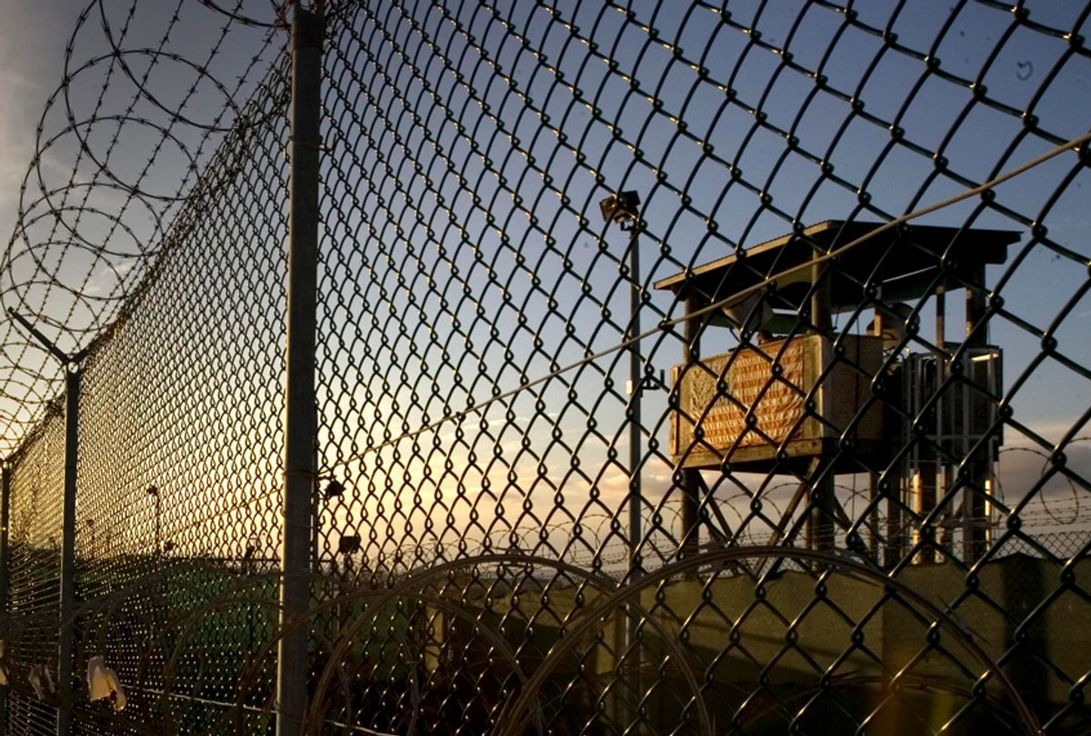 The Camp Delta detention compound at Guantanamo Bay U.S. Naval Base, in Cuba. (AP/Brennan Linsleyl)