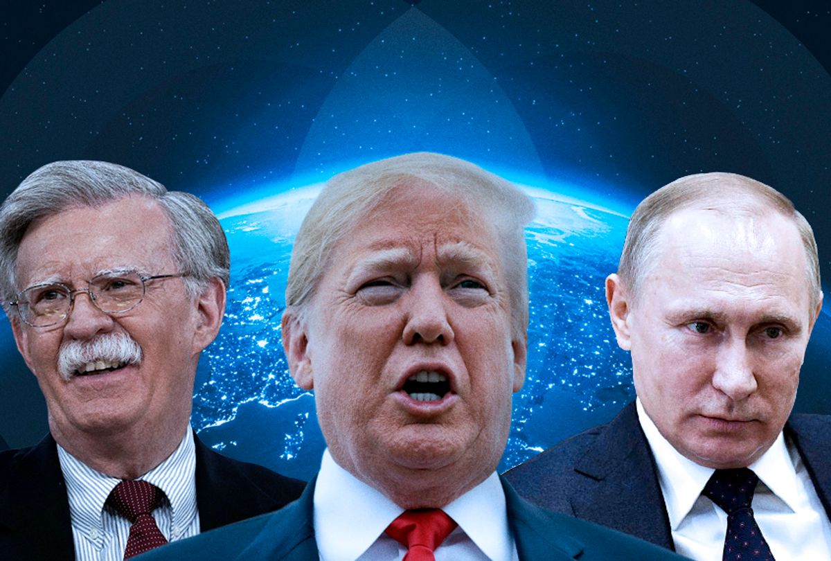 John Bolton; Donald Trump; Vladimir Putin (AP/Getty/Salon)