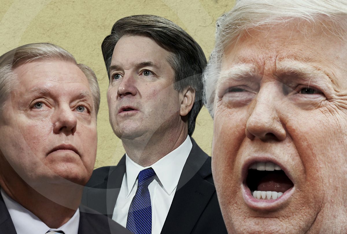 Lindsey Graham; Brett Kavanaugh; Donald Trump (Getty/AP/Salon)