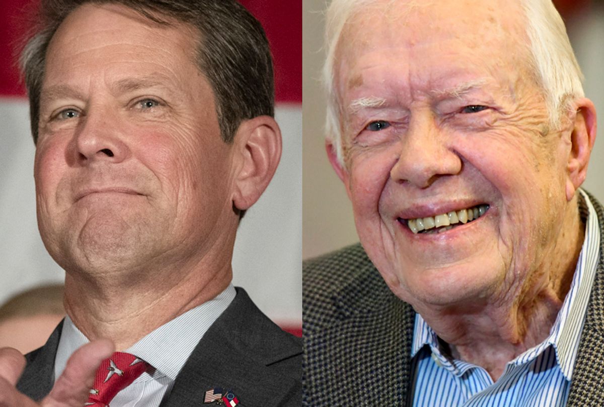 Brian Kemp; Jimmy Carter (AP/John Amis)