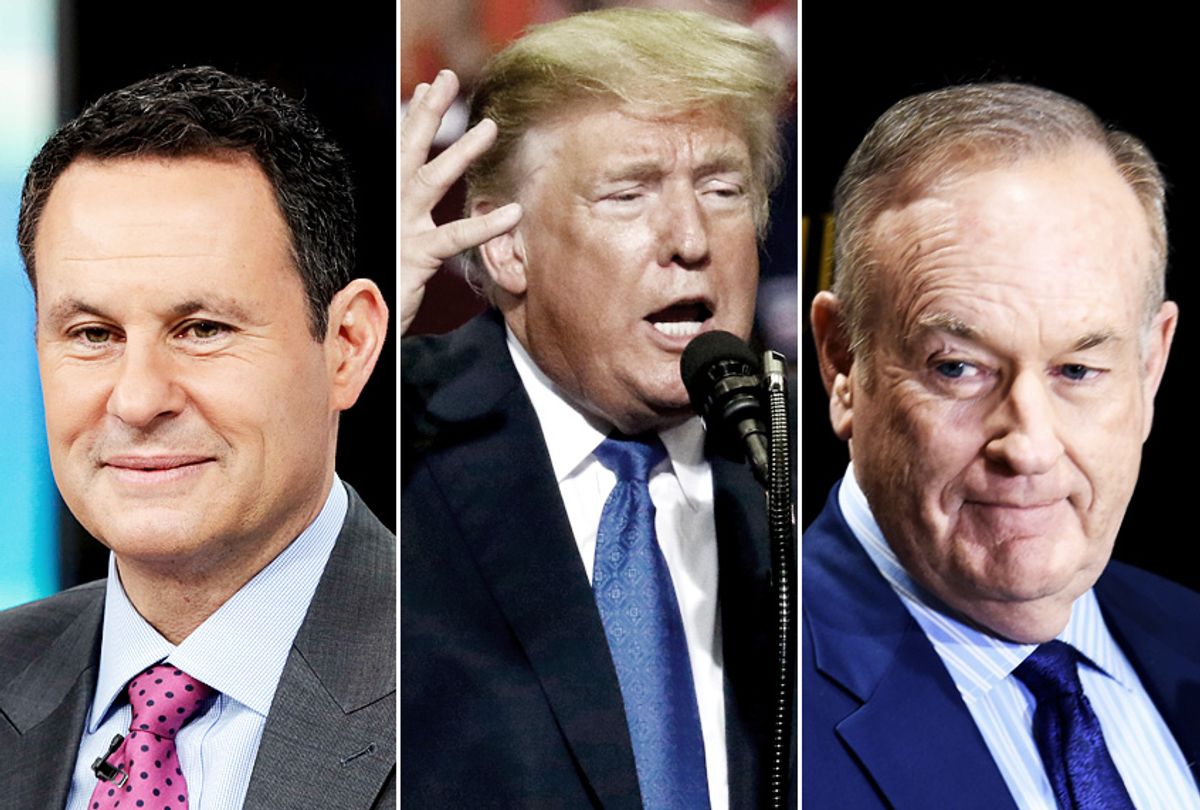 Brian Kilmeade; Donald Trump; Bill O'Reilly (AP/Getty)