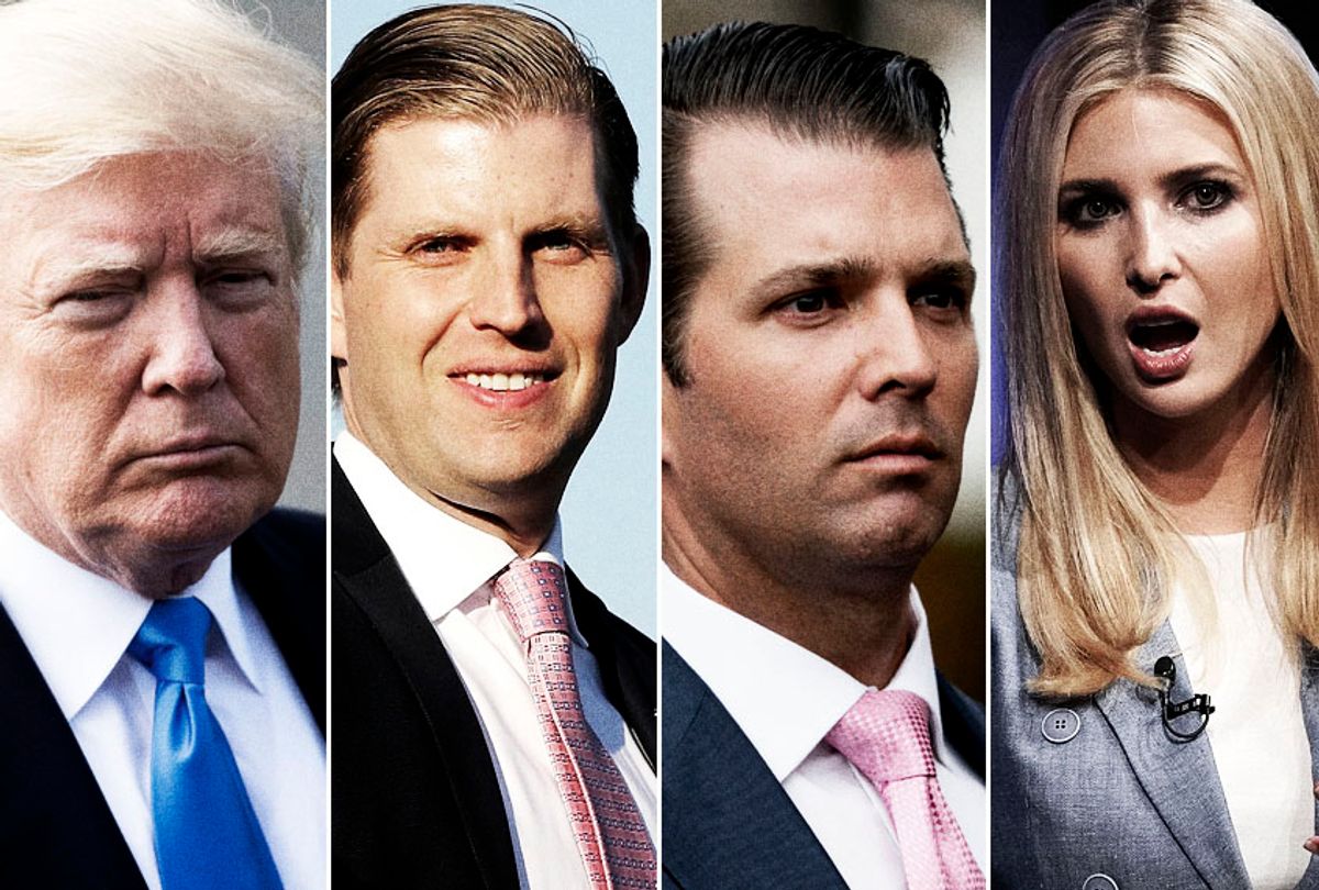 Donald Trump; Eric Trump; Donald Trump Jr.; Ivanka Trump (Getty/AP/Salon)