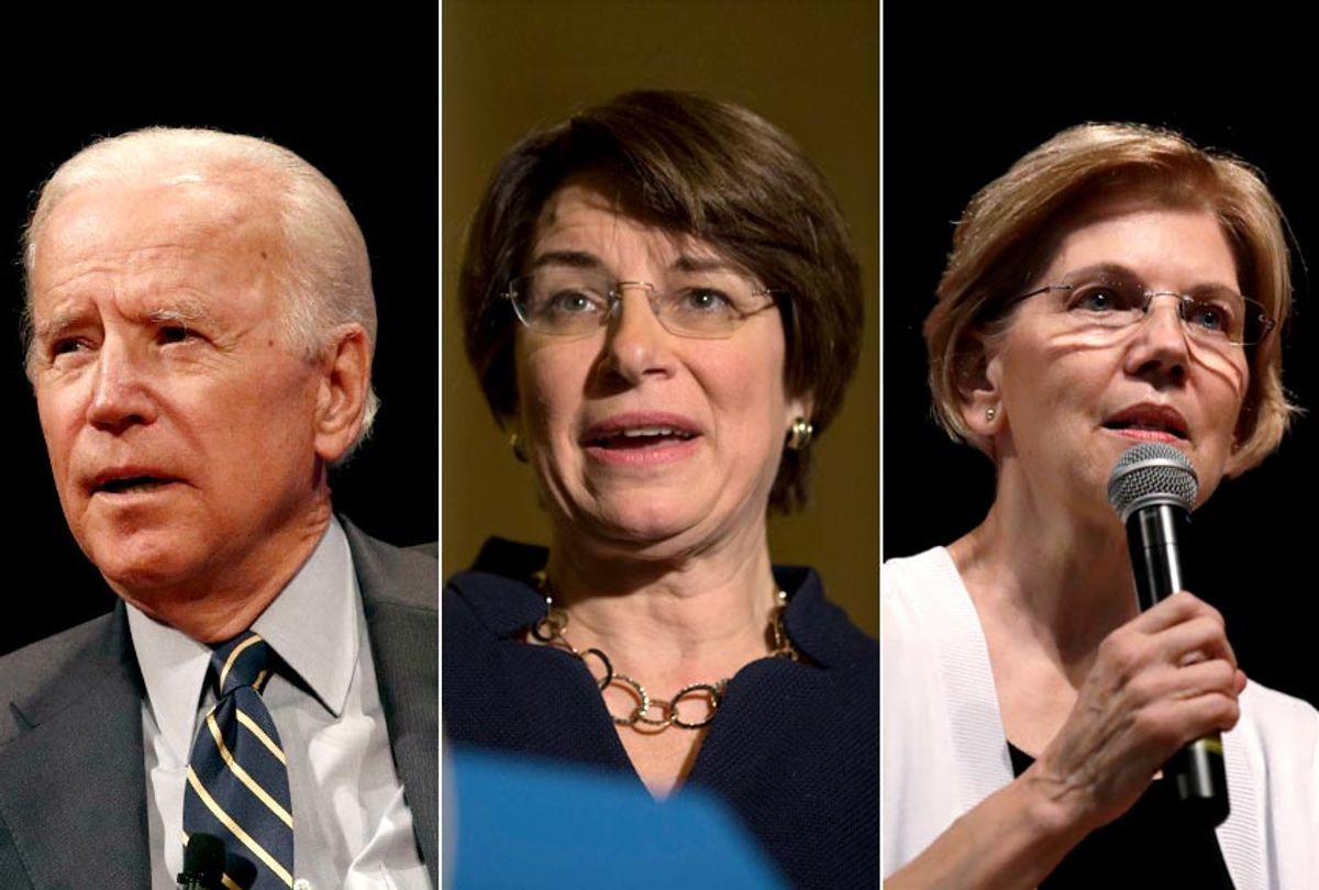 Joe Biden; Amy Klobuchar; Elizabeth Warren (AP Photo)