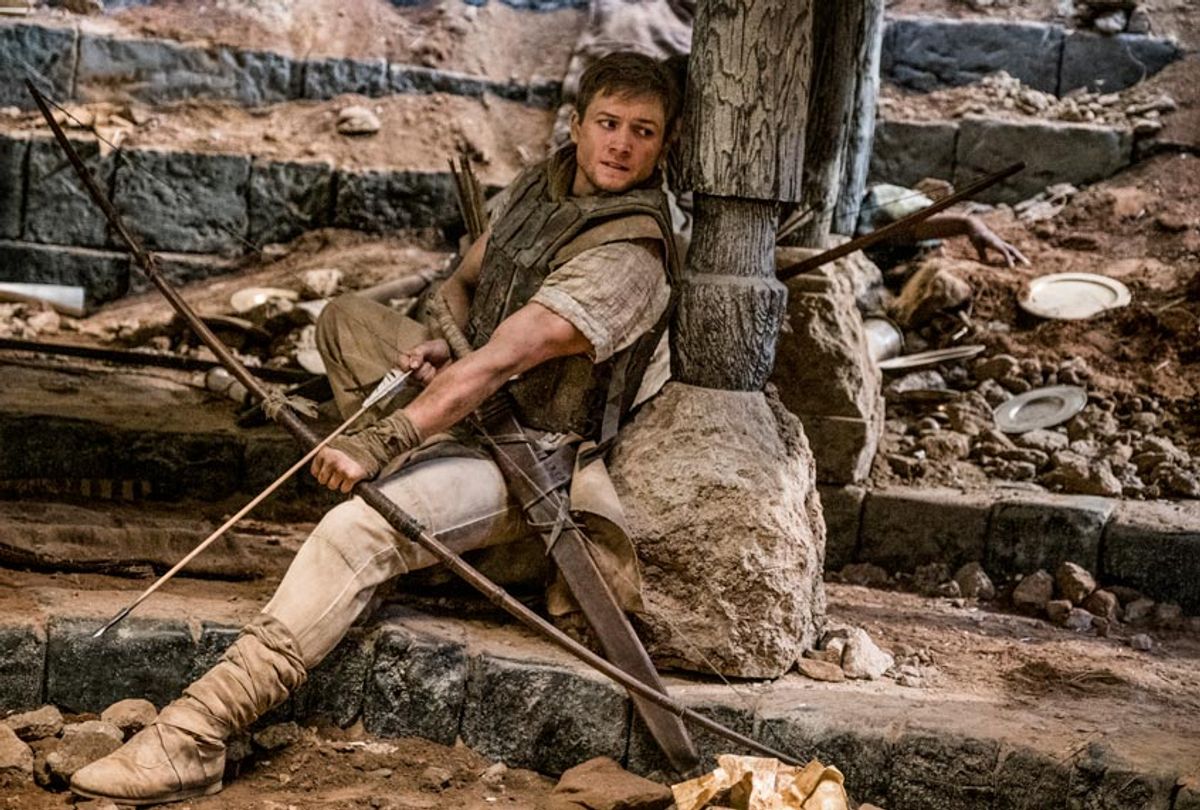 Taron Egerton as Robin Hood in "Robin Hood" (Larry Horricks)