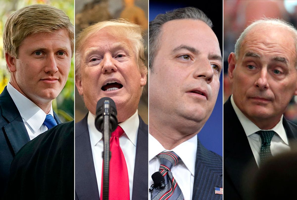 Nick Ayers; Donald Trump; Reince Priebus; John Kelly (AP/Kelly)