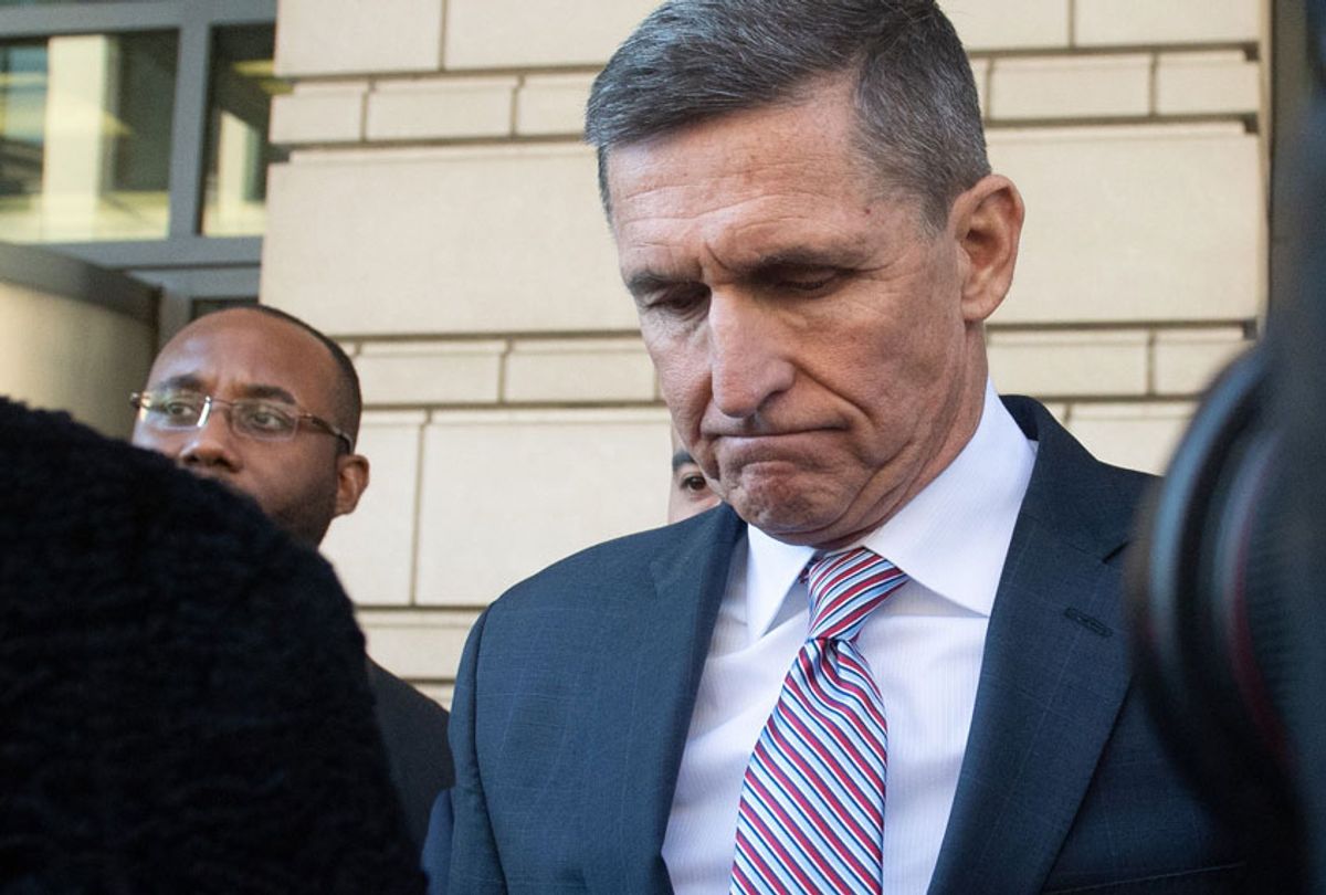Former National Security Advisor General Michael Flynn leaves after the delay in his sentencing hearing at US District Court in Washington, DC, December 18, 2018. (Getty/Saul Loeb)