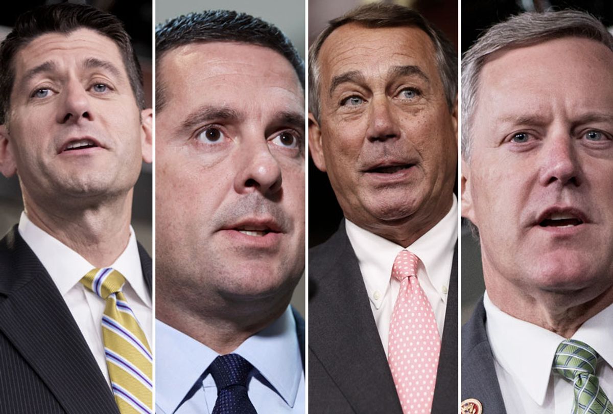 Paul Ryan; Devin Nunes; John Boehner; Mark Meadows (AP/Getty)