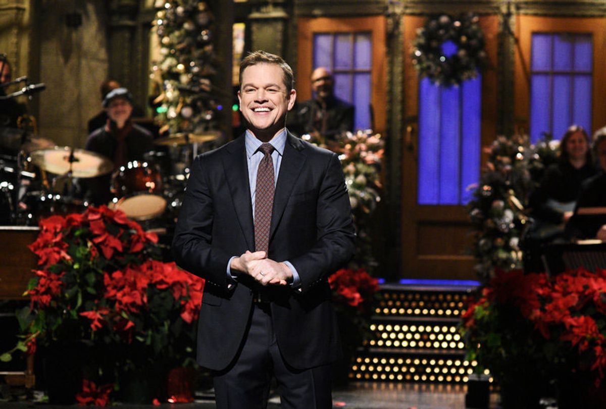 Host Matt Damon on "Saturday Night Live" on Saturday, December 15, 2018. (Will Heath/NBC)