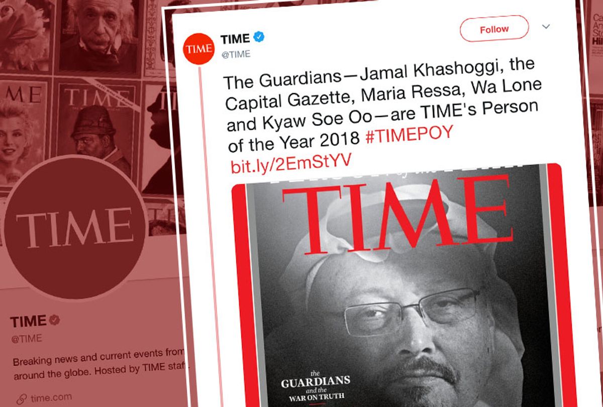 Jamal Khashoggi on the cover of 'Time' (Twitter/TIME)