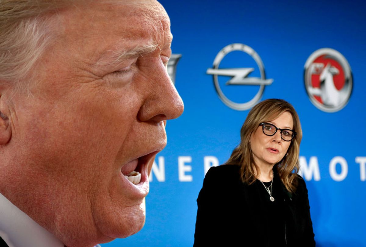 Donald Trump; General Motors CEO Mary Barra (Getty/AP/Salon)