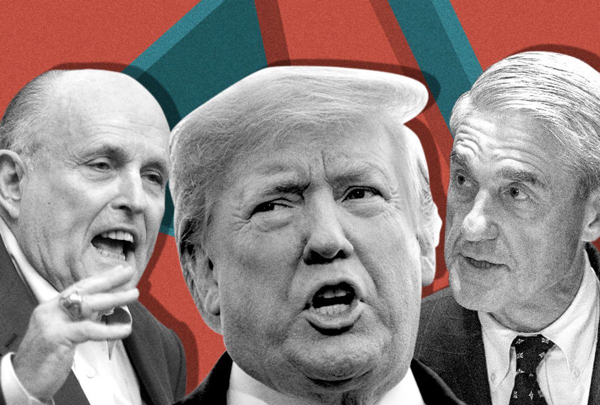 Rudy Giuliani; Donald Trump; Robert Mueller (AP/Getty/Photo Montage by Salon)