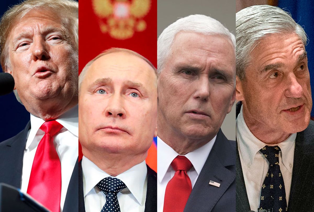 Donald Trump; Vladimir Putin; Mike Pence; Robert Mueller (AP/Getty)