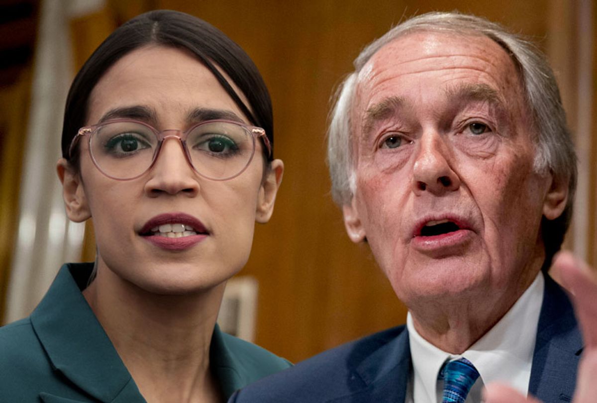 Alexandria Ocasio-Cortez; Ed Markey (Getty/AP/Salon)