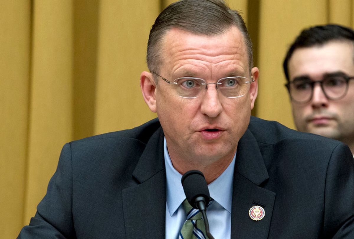 House Judiciary Committee Ranking Member Rep. Doug Collins, R-Ga., speaks during a House Judiciary Committee debate to subpoena Acting Attorney General Matthew Whitaker, on Capitol Hill in Washington, Thursday, Feb. 7, 2019. (AP/Jose Luis Magana)