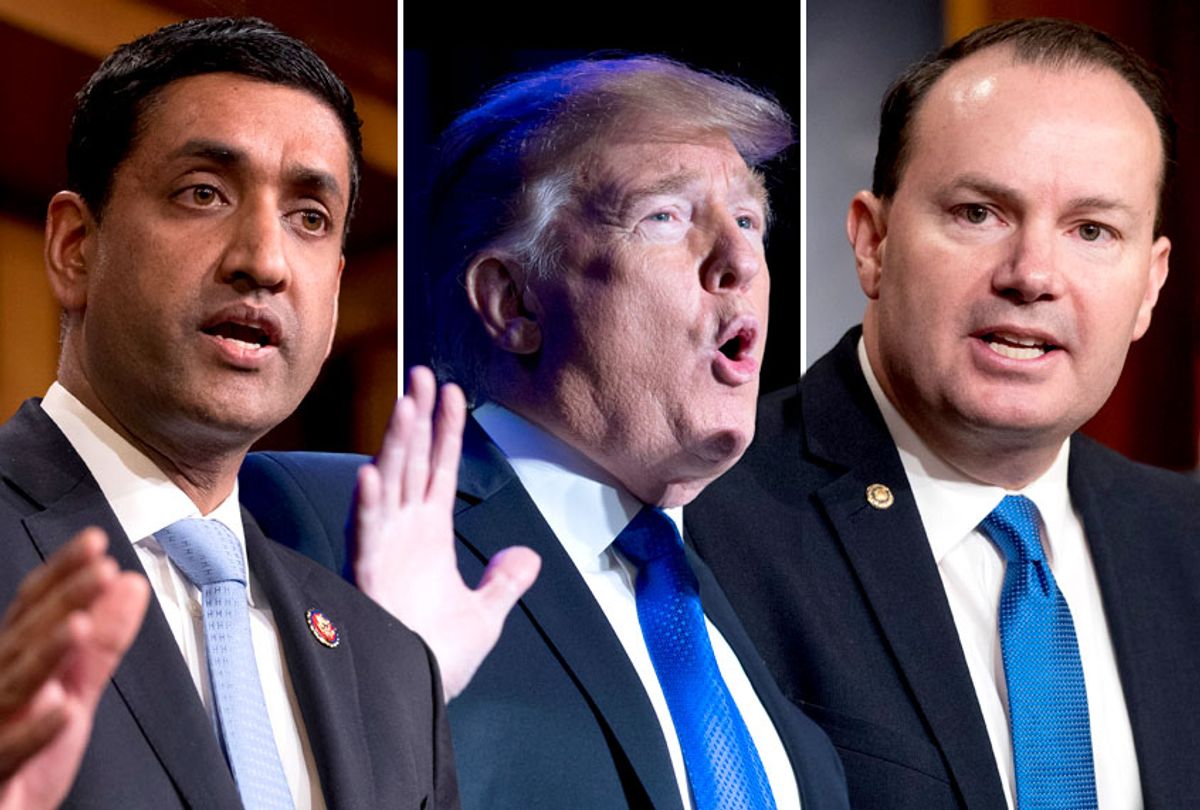 Ro Khanna; Donald Trump; Mike Lee (AP/Getty)