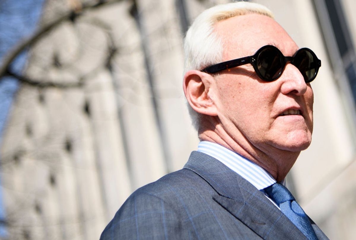 Former campaign advisor to President Donald Trump, Roger Stone, arrives at US District Court in Washington, DC on February 21, 2019.  (Getty/Brendan Smialowski)