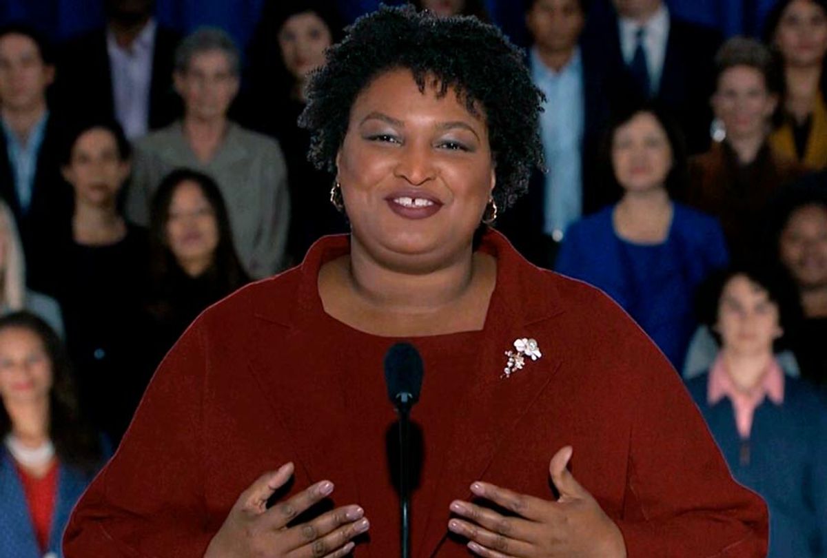 Stacey Abrams delivers the Democratic party's response to President Donald Trump's State of the Union address, Tuesday, Feb. 5, 2019 from Atlanta. (Pool video image via AP)